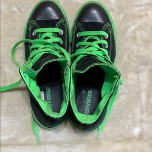 Black and Lime Green Chucks